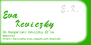 eva keviczky business card